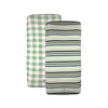 Multi-Green Striped/Green Buffalo Check Bassinet Sheets (2pk)