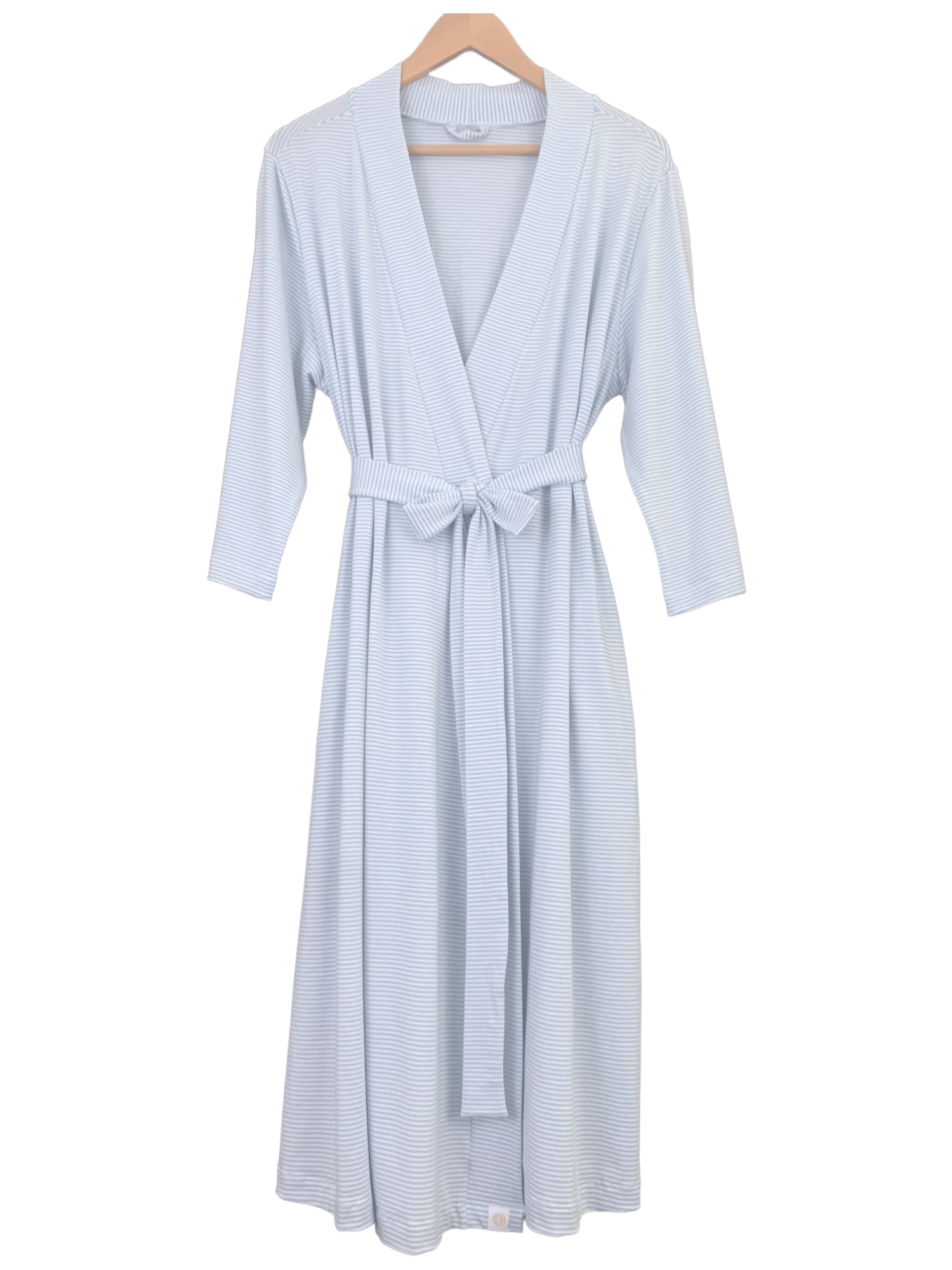 Light blue striped mommy robe
