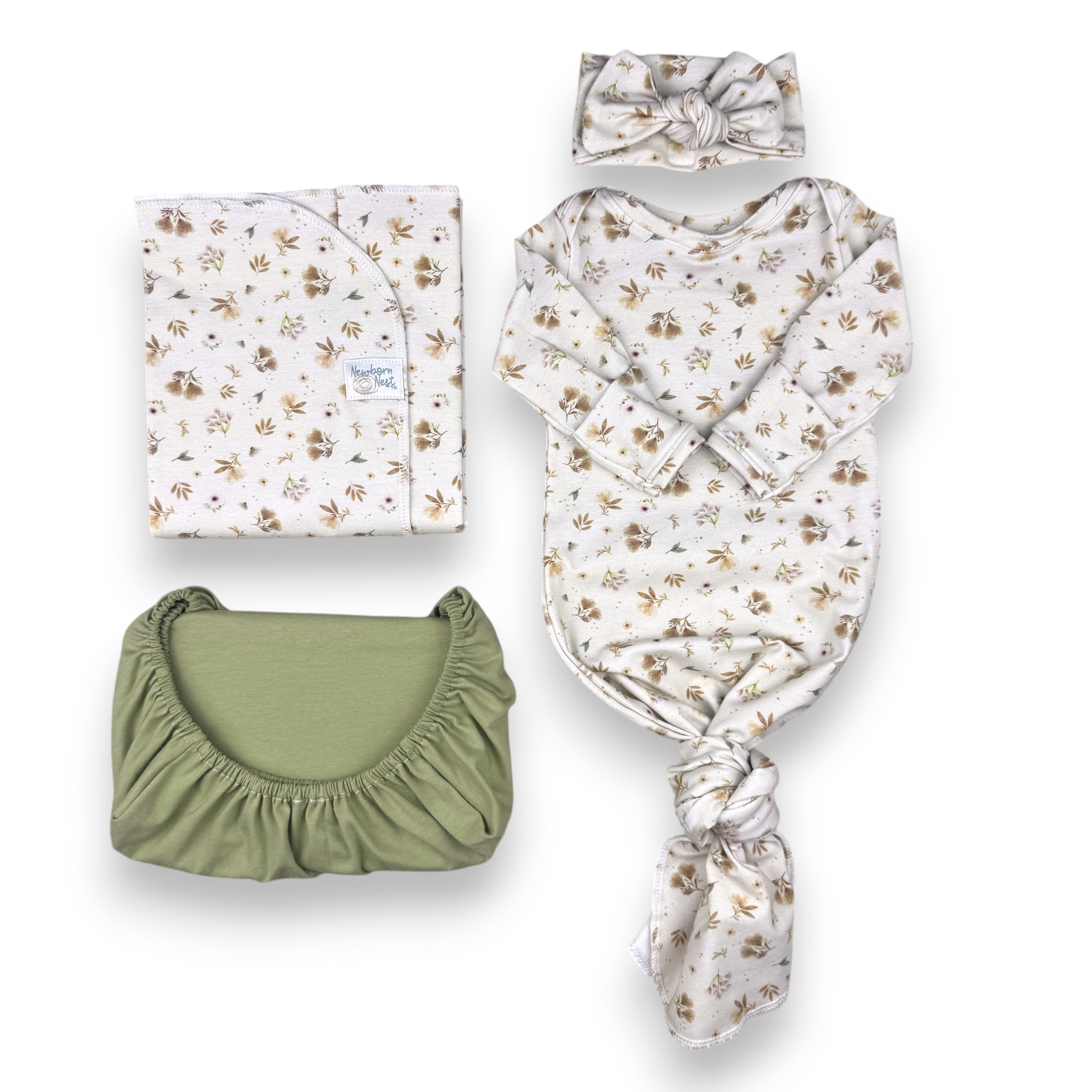 Neutral Floral - Limited Edition Organic Newborn Nest