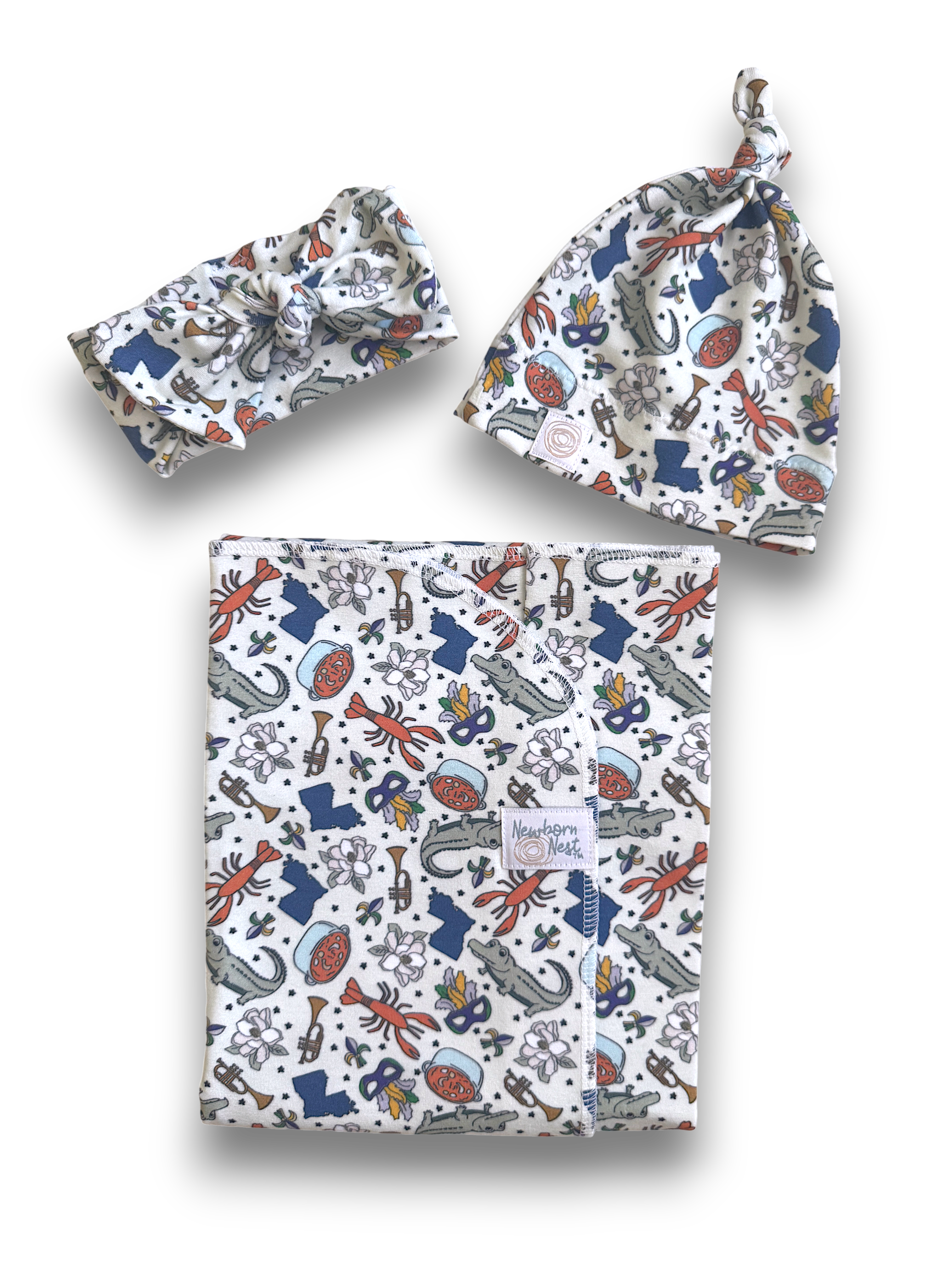 New Orleans - Swaddle + Topknot Hat