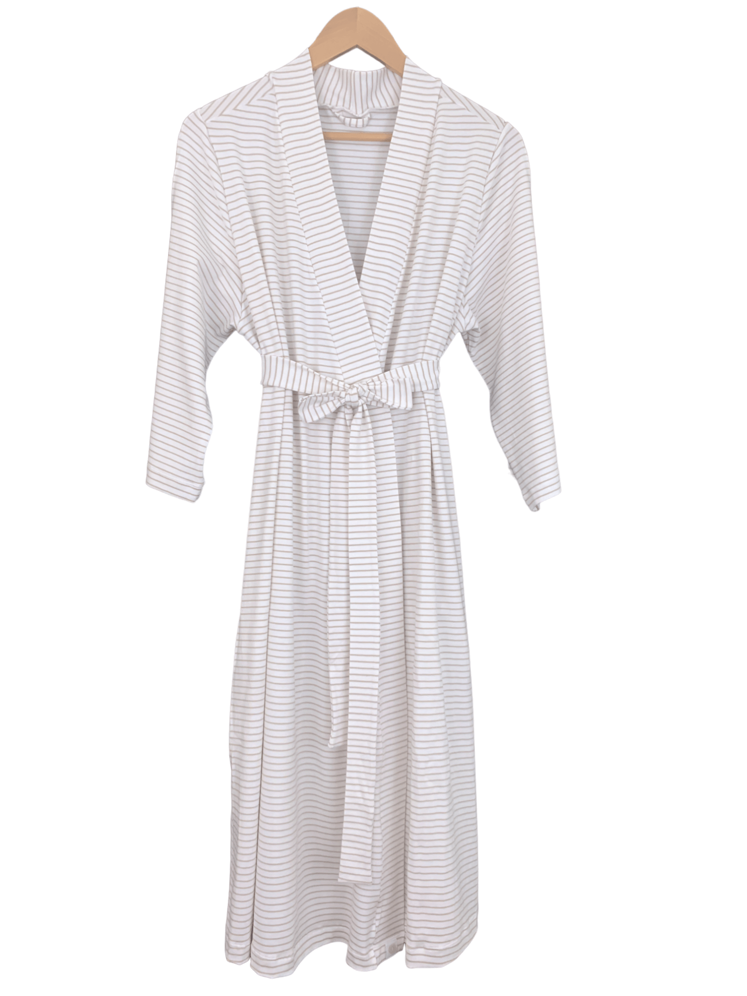 Light beige stripe mommy robe.