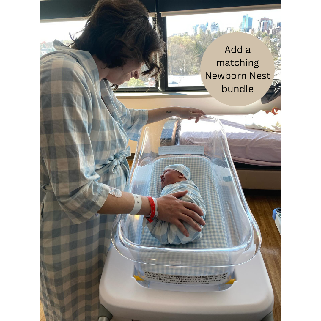 Mommy Robe - Sunday Picnic Dusty Blue – A Newborn Nest