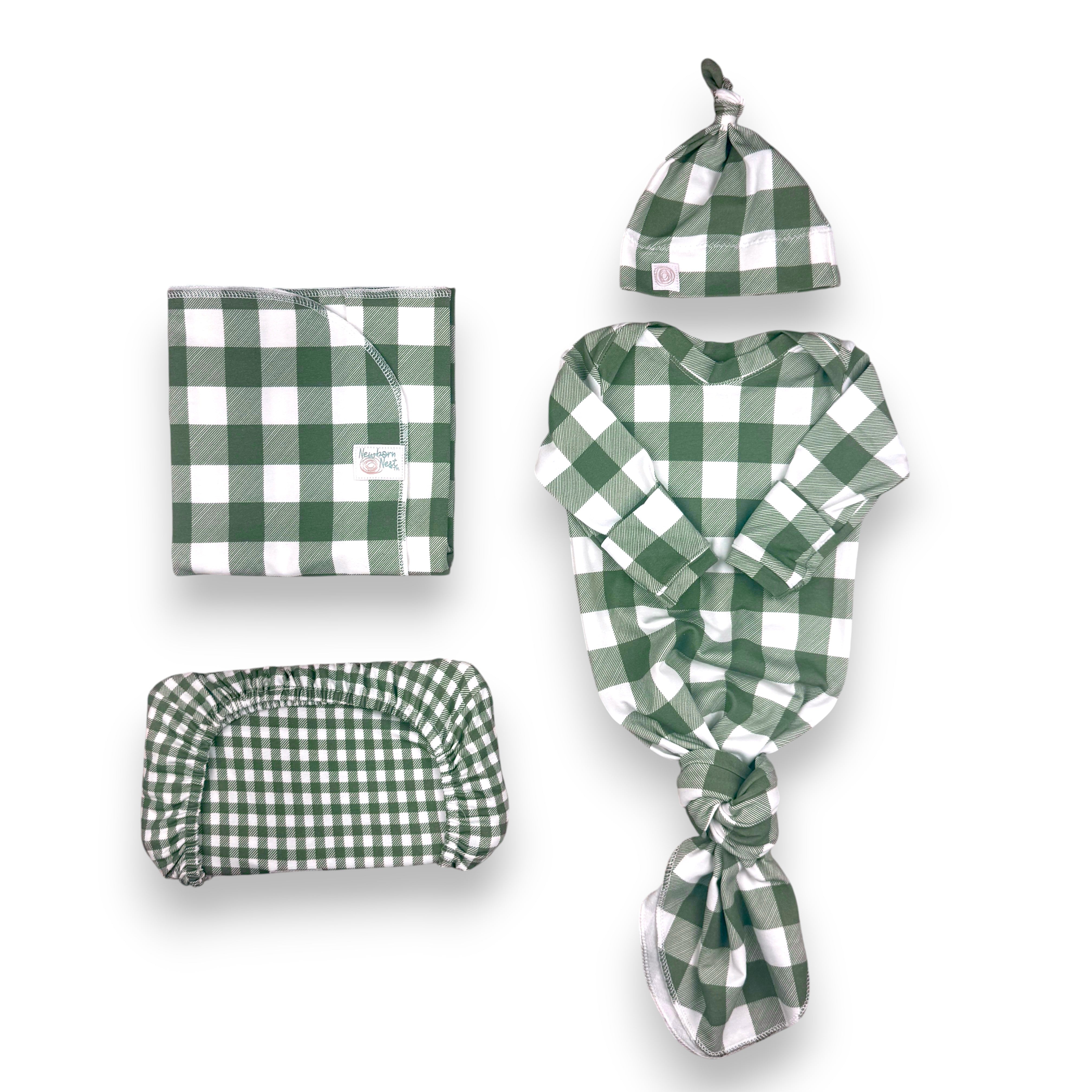 Sunday Picnic, Hunter Green - Limited Edition Organic Newborn Nest